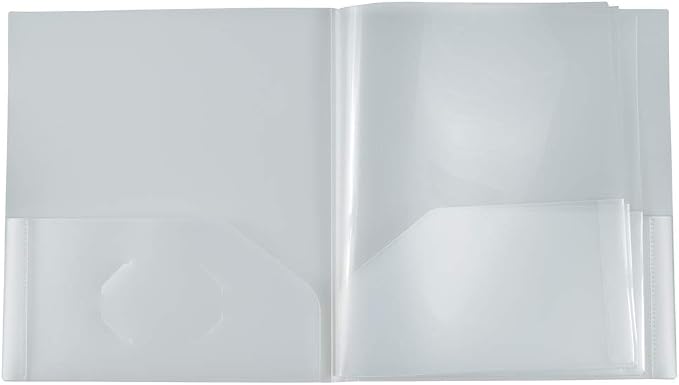 JAM PAPER Heavy Duty Plastic Multi Pocket Folders - 10 Pocket Organizer - Clear - Sold Individually