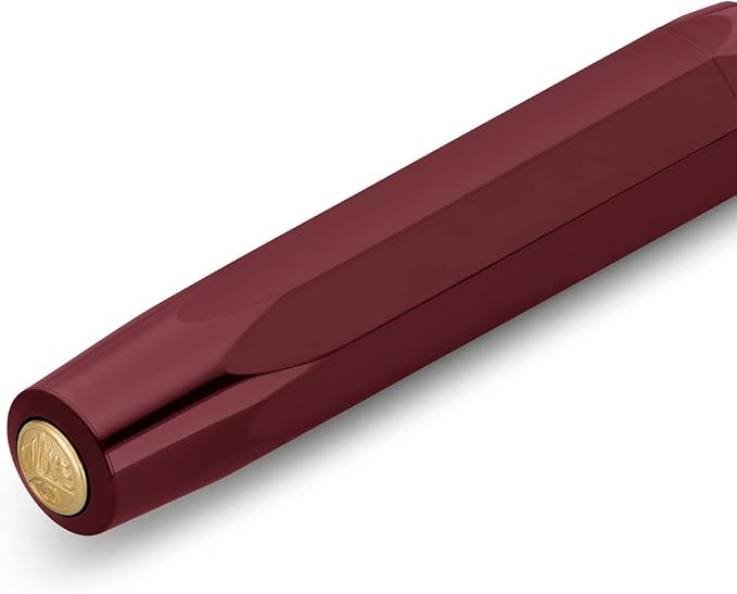 Kaweco CLASSIC SPORT Fountain Pen Bordeaux with 23 Carat Gold-Plated Steel Nib and Iridium Tip for Ink Cartridges I Sport Fountain Pen 13 cm I Nib: B (Broad)