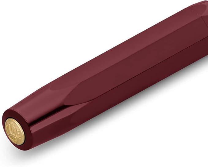 Kaweco CLASSIC SPORT Fountain Pen Bordeaux with 23 Carat Gold-Plated Steel Nib and Iridium Tip for Ink Cartridges I Sport Fountain Pen 13 cm I Nib: BB (Extra Broad)
