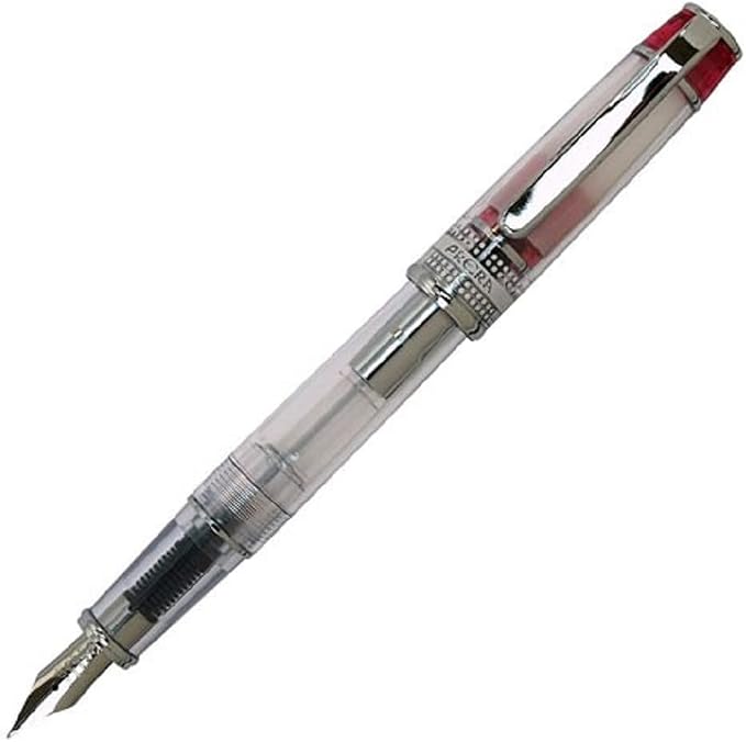 Iro-Ai Pilot Fountain Pen Transparent Red Fine Point P-FPR-1-TR-F With Original Stylus Ballpoint Touch Pen