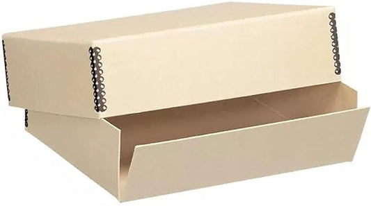 Lineco, Museum Acid-Free Drop-Front Storage Box, 11.5X15X3 inches, Tan | Archival Photo Box with Metal Edge, Storing Papers, Pictures, Prints, Documents, Crafts, DIY