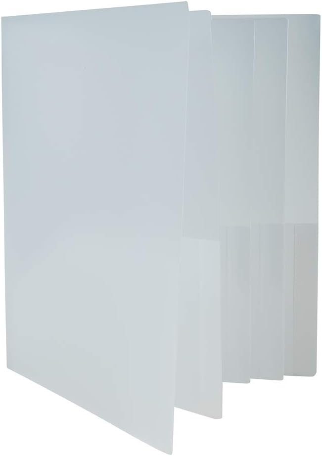 JAM PAPER Heavy Duty Plastic Multi Pocket Folders - 10 Pocket Organizer - Clear - 2/Pack