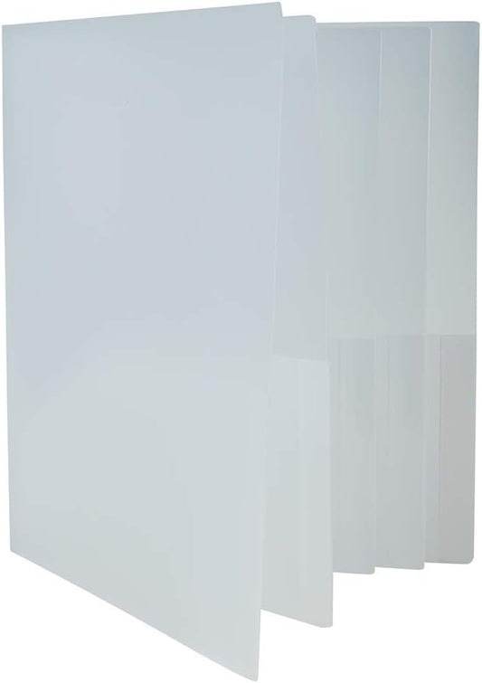 JAM PAPER Heavy Duty Plastic Multi Pocket Folders - 10 Pocket Organizer - Clear - Sold Individually