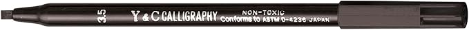Yasutomo - NSC603A Y and C Water Based Calligraphy Markers, Chisel Tip, Assorted Sizes, Black, Pack of 3 - 443609