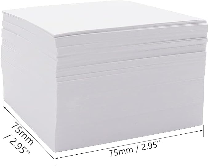 MEI YI TIAN White Blank Memo Notes Cube 3x3 Inch Office Paper Memo Sheets Non-Sticky Memo Pad Cubes for Home Office Taking Notes and Reminders Writing Supplies