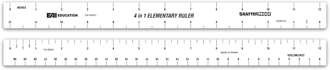 EAI Education 4-in-1 Elementary Ruler - Set of 10