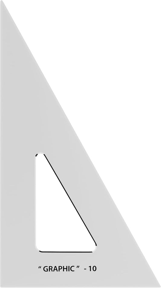 ALVIN Transparent Academic Triangle 30/60 Degree 10" Model S1390-10 Multipurpose Tool for Drafting Design and Architecture Great for Machining and Woodworking - 10 Inch
