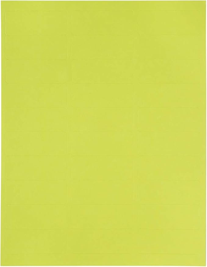 JAM PAPER Return Address Labels - Standard Mailing - 1 x 2 5/8 - Ultra Lime Green - 120 Shipping Labels/Pack