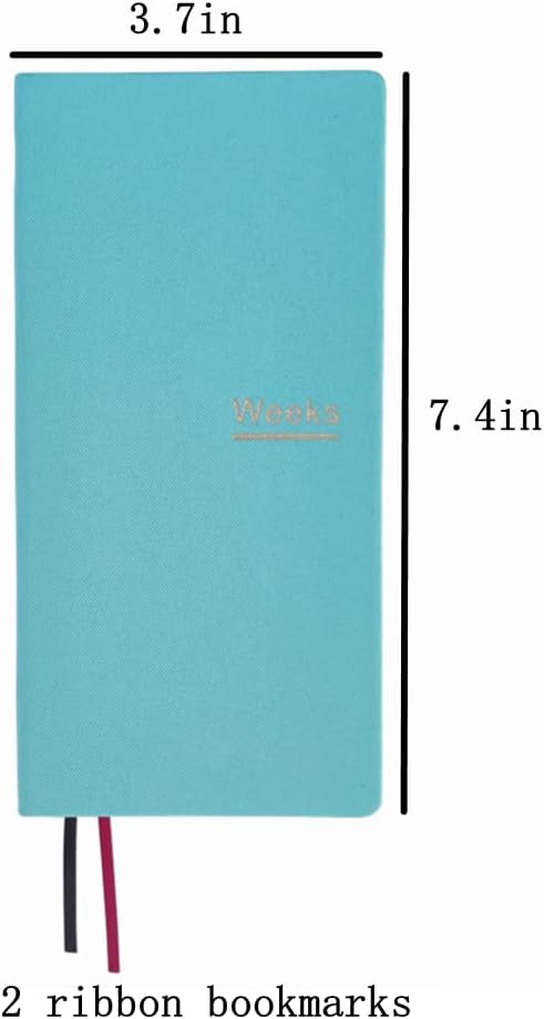 Undated Weekly Planner Notebook Pocket Organizer Appointment Book Journal Notebook A6 Week Plan Notepad (Light blue with cover)
