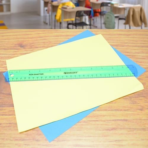 Westcott Shatterproof Ruler, 12-Inch, Blue, 16010