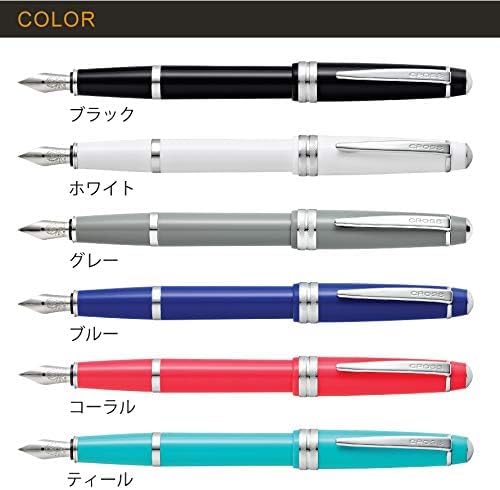 Cross Bailey Light Refillable Fountain Presented in a Everyday Gift Box - Medium Point, Black Ink, Polished White