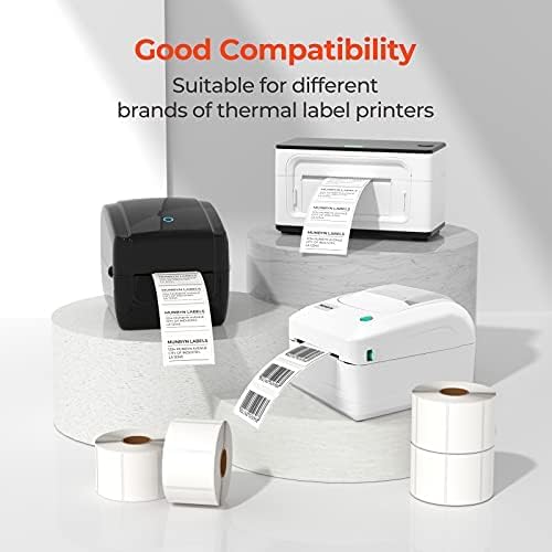 MUNBYN 2x1 Thermal Labels, 1000 Sheets/Roll, White | Strong Adhesive & Perforated, Non BPA&BPS for Barcode, Inventory, Organization