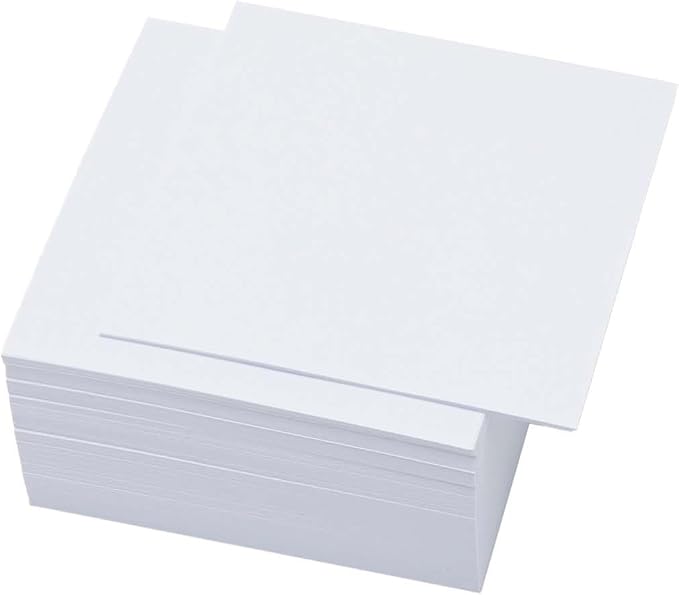 Non Sticky Blank Notes Cube 500 Sheets 3.35x3.35 Inch White Memo Note Loose Paper Cubes for Taking Reminders Home Office Writing Supplies