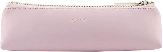Doraking Pencil Bag Pen Case Cosmetic Makeup Bag Pen Pencil Stationery Pouch Bag Case/PU Leather Small Pencil Pouch Students Stationery Pouch Zipper Bag for Pens, Pencils, Markers (Pink)