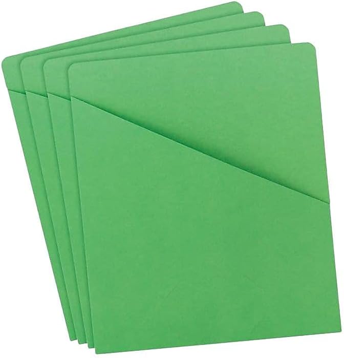 Smead Slash Jacket, Letter Size, Green, 25 per Pack (75432)