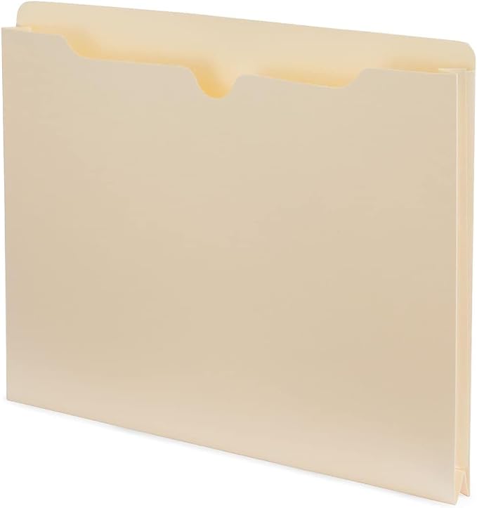 Staples File Jackets, Letter Size, 1‑Inch Expansion, Manila, Durable Reinforced Paper Construction – 100/Carton