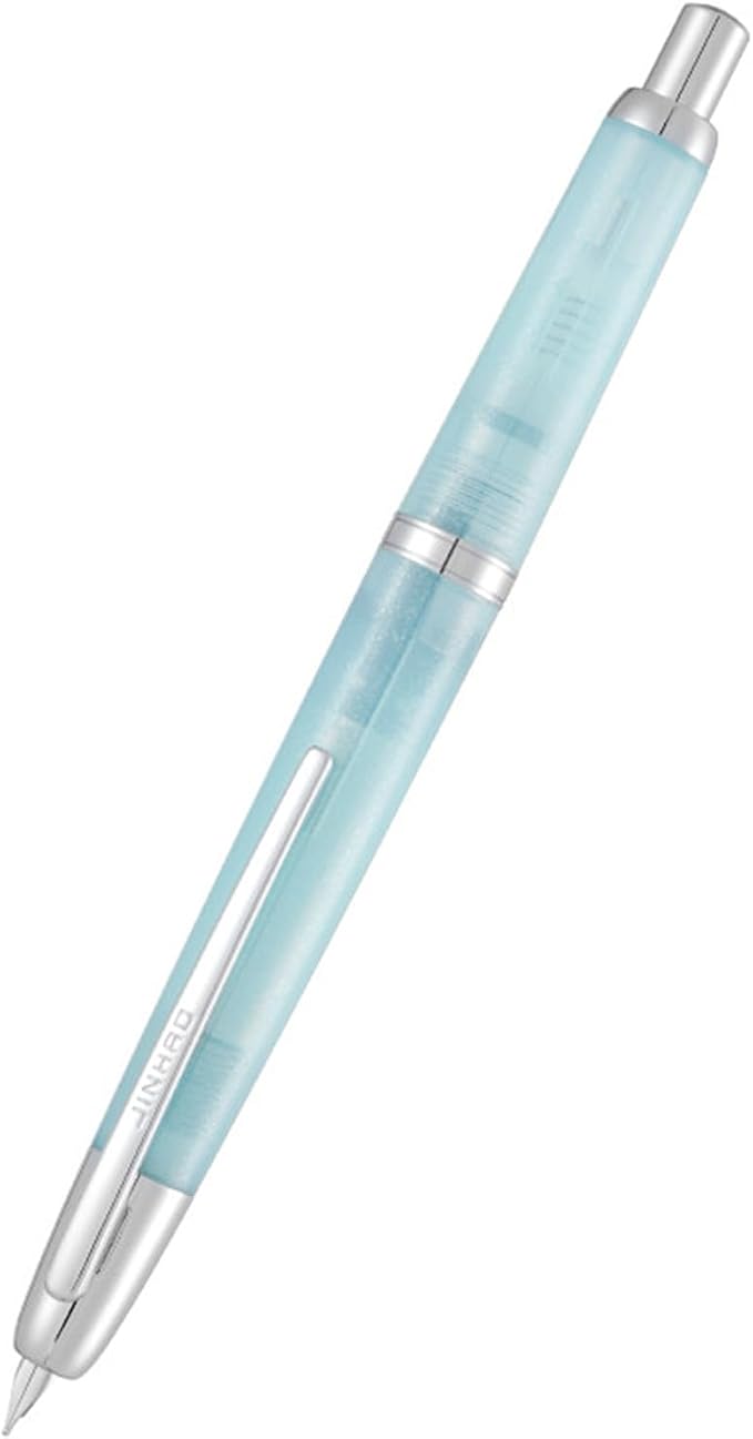 Lovely Ice Blue! JINHAO 20 Resin Press Fountain Pen F Nib Writing Ink Pen with Converter School Office Stationery Gift