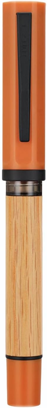 Jinhao 58 Natural Oak Wood Fountain Pen, Fine Nib Writing Pen (Orange) | Handcrafted natural oak wood pen with converter. Elegant executive gift for journaling, sketching & calligraphy.