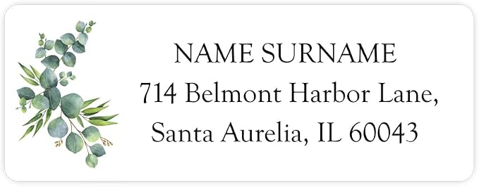 Personalized Eucalyptus - Return Address Labels x 100