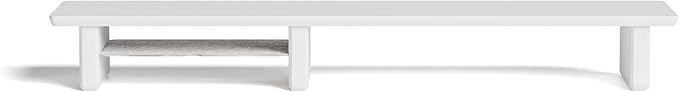 Raico Desk Cockpit Shelf Monitor Stand System Dual Screen Setup Wood Large Desk Accessory Organizer Unit (Matte White, Medium v2 | 36 Inches)
