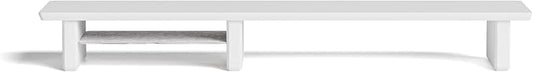 Raico Desk Cockpit Shelf Monitor Stand System Dual Screen Setup Wood Large Desk Accessory Organizer Unit (Matte White, Medium v2 | 36 Inches)