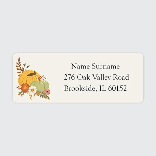 Dotty about Paper Personalized Fall Pumpkin Harvest - Return Address Labels x 100