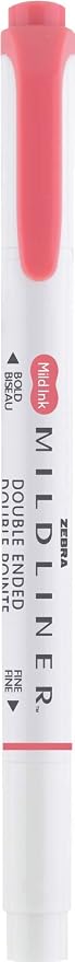 Zebra Pen MILDLINER No Bleed Highlighter, Red Color, Dual Tip, 12-Pack | Broad and Fine Point Tip Marker Set, Ideal for Bible Highlighting, Journaling, Office, School and Teacher Supplies (78130upc)