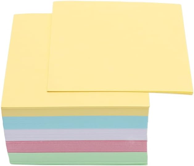 MEI YI TIAN 500 Sheets Bright Color Non-Sticky Blank Notes Cube 3x3 Inch 5 Colors Memo Paper Memo Pad Cubes for Taking Notes Reminders Writing Supplies