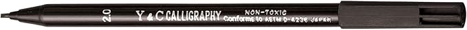 Yasutomo - NSC603A Y and C Water Based Calligraphy Markers, Chisel Tip, Assorted Sizes, Black, Pack of 9-443609
