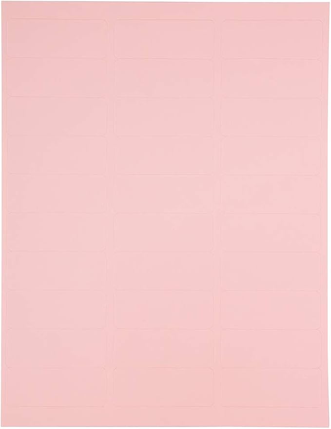 JAM PAPER Return Address Labels - Standard Mailing - 1 x 2 5/8 - Baby Pink Pastel - 120 Shipping Labels/Pack