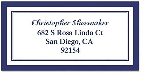 Colorful Images Return Address Labels | Navy Crisp Border, 144 Count, Self-Adhesive on Flat-Sheet Labels, Customize with Name & Shipping Address
