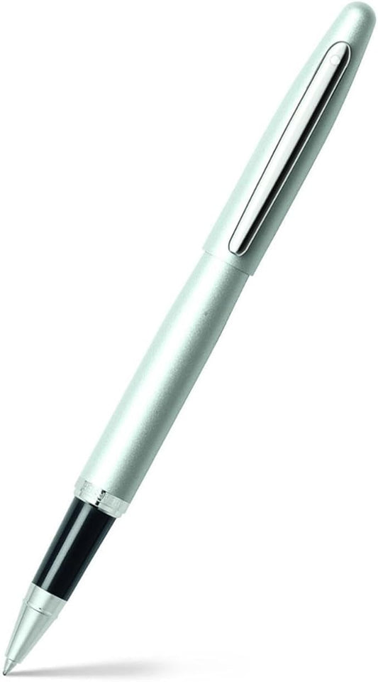 Sheaffer VFM E1940051 Refillable Lacquer Rollerball Pen with Chrome Trim, Medium Point, includes Premium Gift Box and Black Cartridge, 1 Pack, Strobe Silver