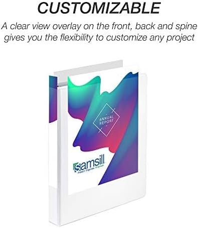 Samsill 8 Pack Durable 1 Inch 3 Ring Binders, Round Ring, Clear View Cover for Presentations, White