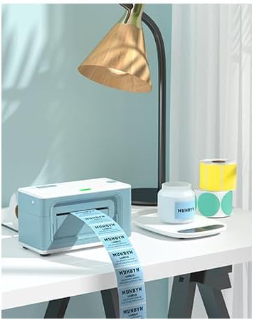 MUNBYN 2.25x1.25 Thermal Labels, 1000 Sheets/Roll, Blue | Strong Adhesive, Non BPA&BPS for Small Business, Shipping,Mailing, Bakery, Price Tag