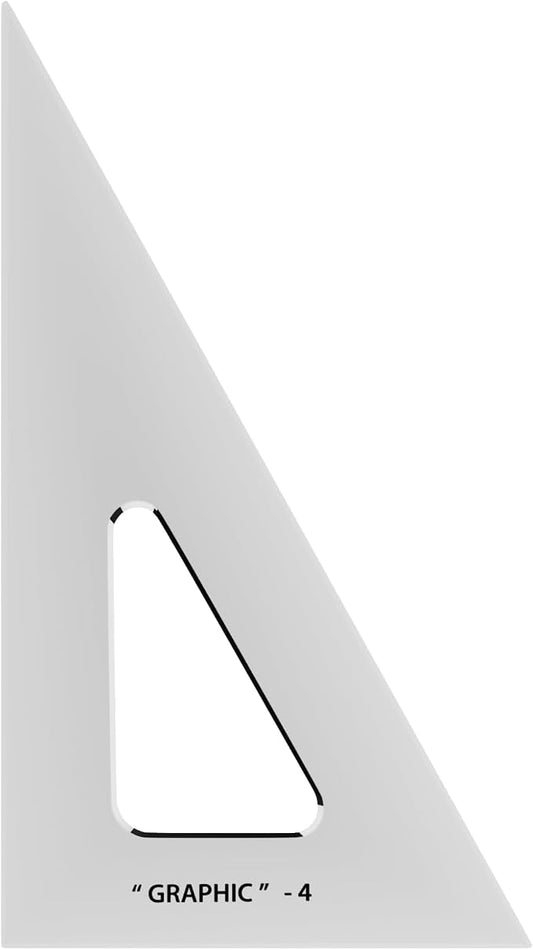 ALVIN - 4 inches Transparent Academic Acrylic Triangle Ruler 30/60 Degrees, Multipurpose Tool for Drafting, Design, and Architecture, Great for Machining and Woodworking