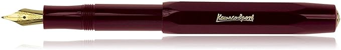 Kaweco Classic Sport Fine Nib Fountain Pen + Pack of 6 Blue Ink Cartridges Set (Burgundy)