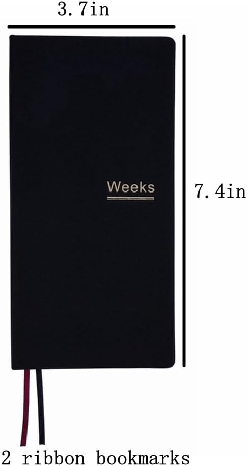 Undated Weekly Planner Notebook Pocket Organizer Appointment Book Journal Notebook A6 Week Plan Notepad (Black)