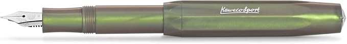 Kaweco LUNAR SPORT Fountain Pen Shadow Green I Premium Reservoir Pen with Steel Nib for Ink Cartridges 13 cm I Nib: EF (Extra Fine)