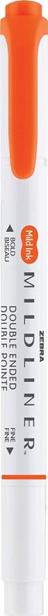 Zebra Pen MILDLINER No Bleed Highlighter, Marigold Color, Dual Tip, 12-Pack | Broad and Fine Point Tip Marker Set, Ideal for Bible Highlighting, Journaling, Office, School and Teacher Supplies (78490upc)