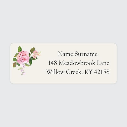 Dotty About Paper Personalized Return Address Labels (25-500 Custom mailing Address Labels) - Garden Roses x 100