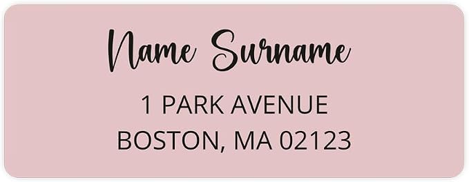 Dotty about Paper Personalized Blush Pink Colorblock - Return Address Labels x 100