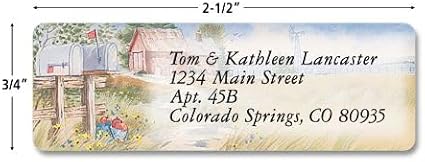 Colorful Images Personalized Return Address Labels | American Countryside, 500 Count, Self-Adhesive, With Dispenser, Customize with Name & Shipping Address