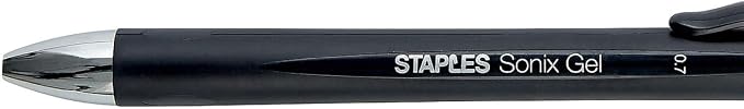 Staples Retractable Gel Pens, Medium Point 0.7mm, Black Ink, 36 Pack – Sonix Smooth‑Writing Gel Pens for Office & Classroom Use, A5