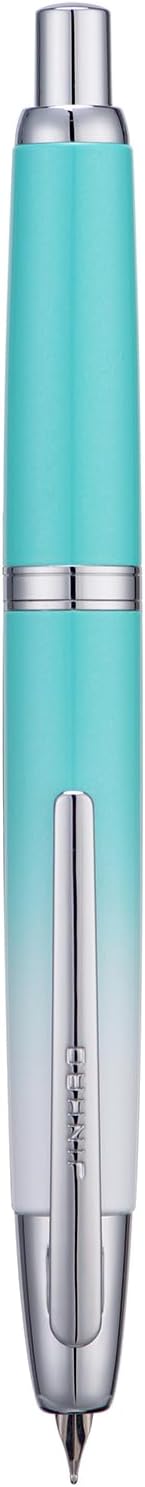 Jinhao 10 Press Fountain Pen with Box, Gradient Mint Green Retractable Fine Nib with Ink Converter Set (Silver Clip)