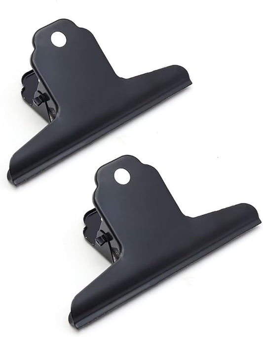 2PCS Extra Large Binder Clips Metal Bulldog Clip Large Paper Clamp Holder for Home School Office Drawing Black 4Inch