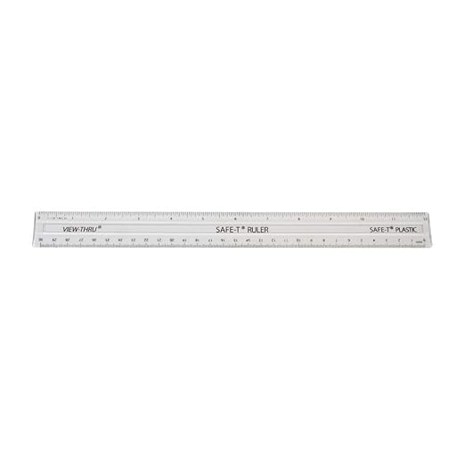 hand2mind Clear 12” Safe-T Plastic Ruler Set, Safety Ruler with Inches, Centimeters, and Millimeters, Semi-Flexible Ruler for Kids, Rulers Bulk for Classroom, School Supplies for Teachers (Set of 24)