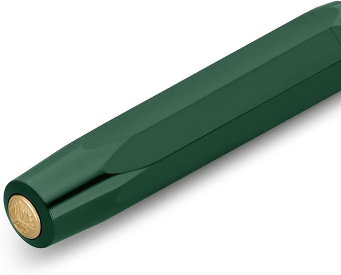 Kaweco CLASSIC SPORT Fountain Pen Green with 23 Carat Gold-Plated Steel Nib and Iridium Tip for Ink Cartridges I Sport Fountain Pen 13 cm I Nib: B (Broad)