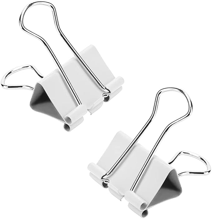Binder Clips Width 1 Inch Capacity 0.47 Inch White 36 PCS with Storage boxs, Binder Clips 25mm 1 Inch for Teacher School Office and Business