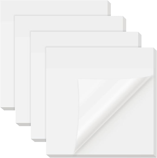 EUSOAR Transparent Sticky Notes, 400 Sheets PET Waterproof Book Markers Clear Sticky Notes 3x3, Self-Adhesive Bible Page Flags Stickers Nursing Students Note Pads for Home Office Work Memo Reminders