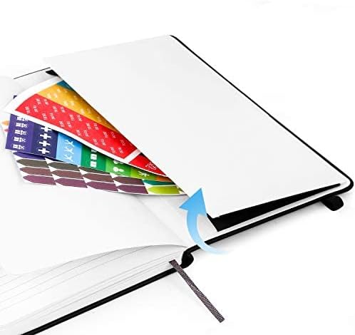 Huhuhero Lined Journal Notebooks for Work, College Ruled 5.25"×8.25", Black | Hardcover Notebooks for Women Men, 120Gsm Thick Ink-proof Paper for Note Taking Writing, Office School Supplies (1, Black)
